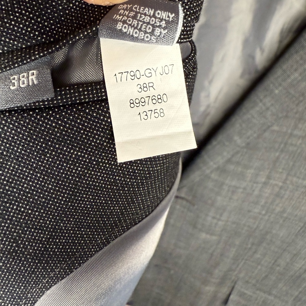 Bonobos Men's Jetsetter Wool Blazer Gray Size 38R Professional Tailored Stretch - Picture 16 of 16